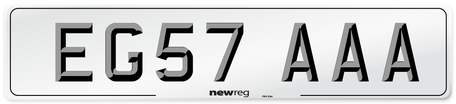 EG57 AAA Number Plate from New Reg